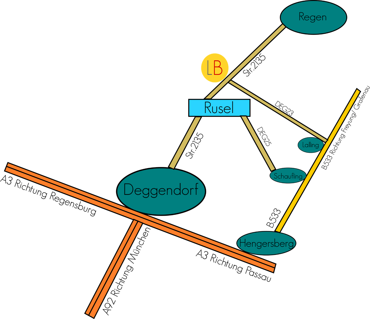 Vereinfachte Karte zur Anfahrt