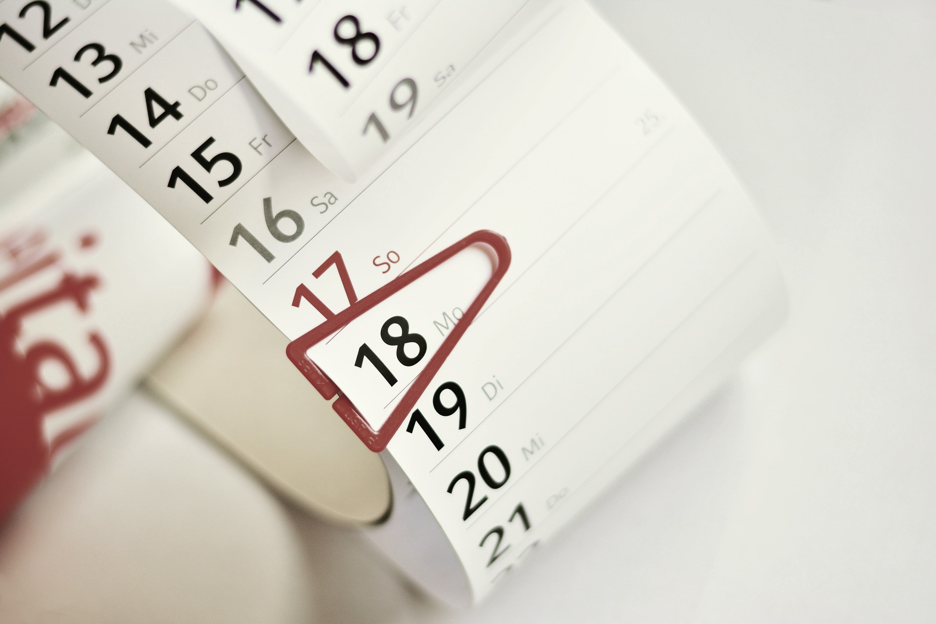 Calendar indicatiang good time management